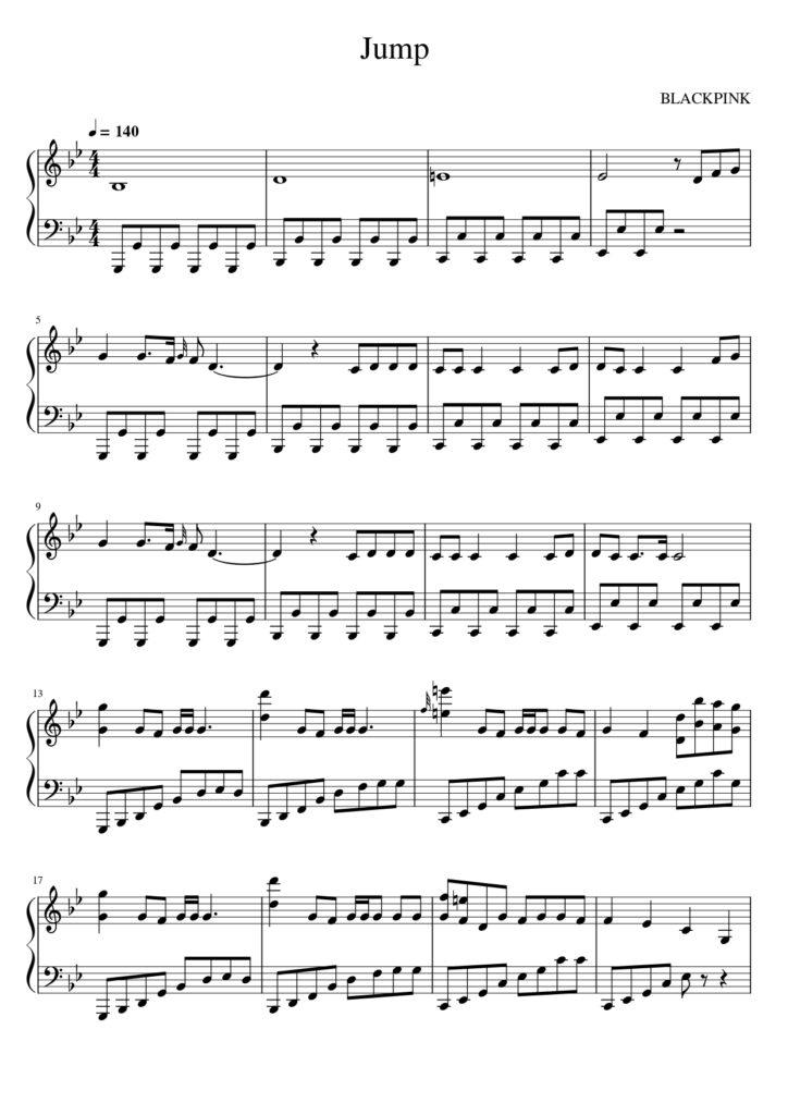 Jump - BLACKPINK piano sheet music (page 1)