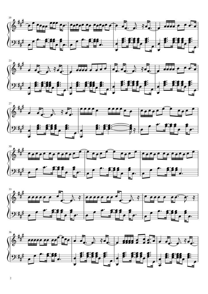 Swim - BTS piano sheet music (page 2)