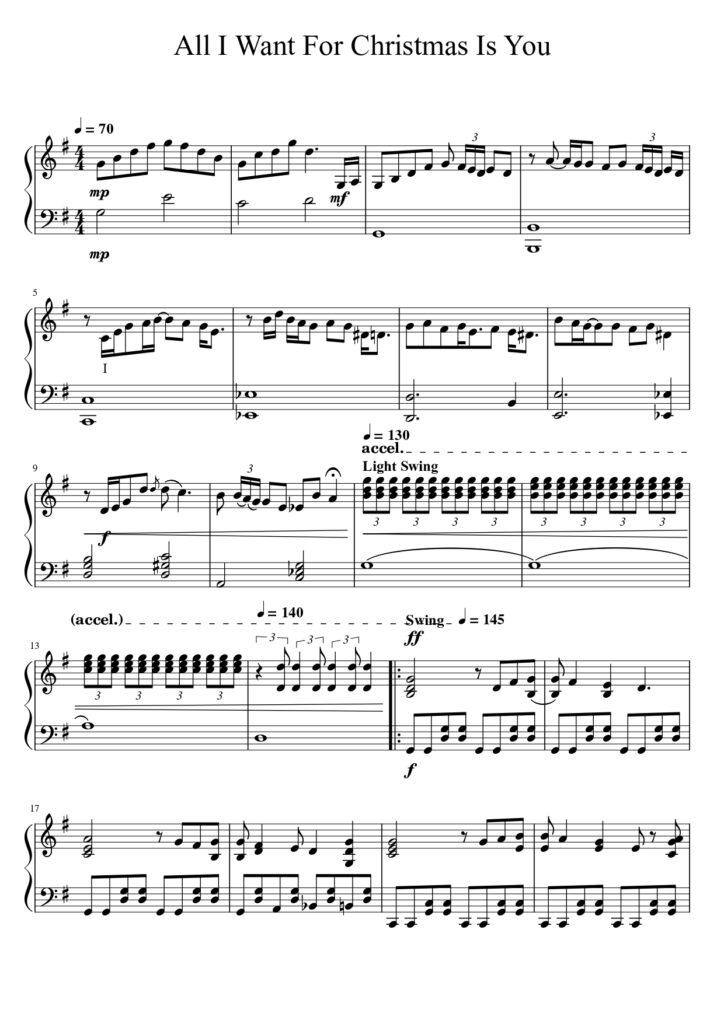 All I Want For Christmas Is You - Mariah Carey piano sheet music (page 1)