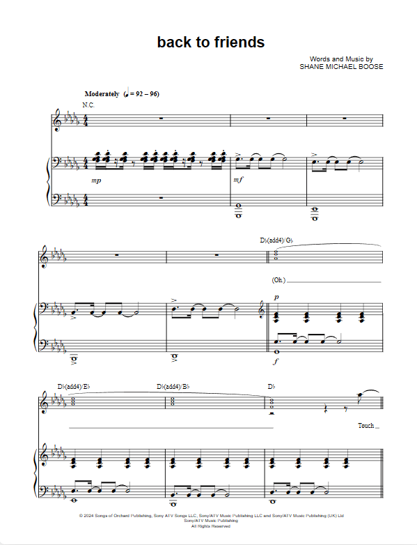 back to friends - sombr piano sheet music (page 1)
