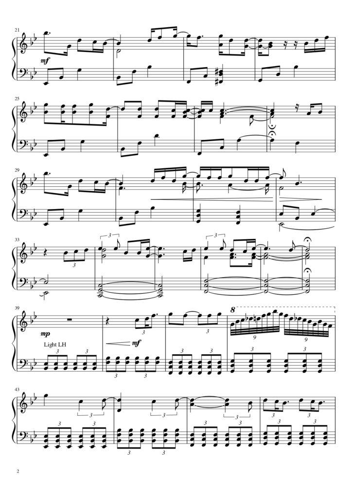 Beautiful Things - Benson Boone piano sheet music (page 2)
