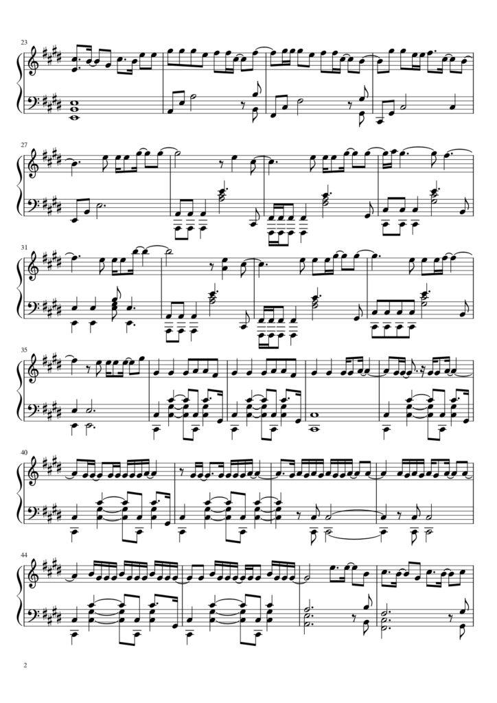Body to Body - BTS piano sheet music (page 2)