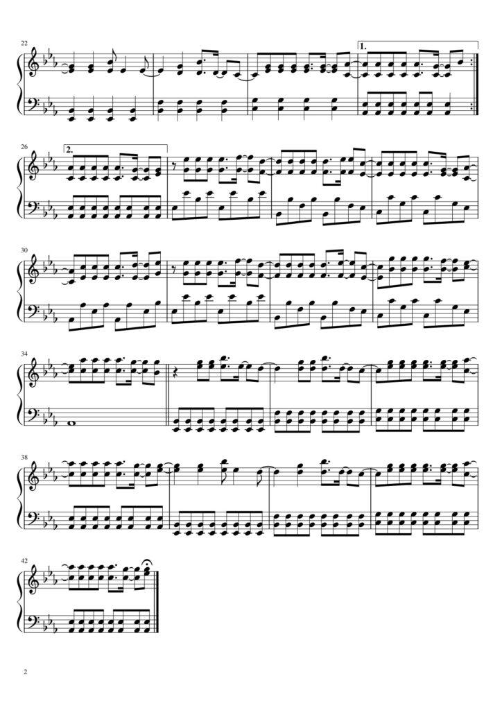 Demons 2 Imagine Dragons piano sheet music (page 2)