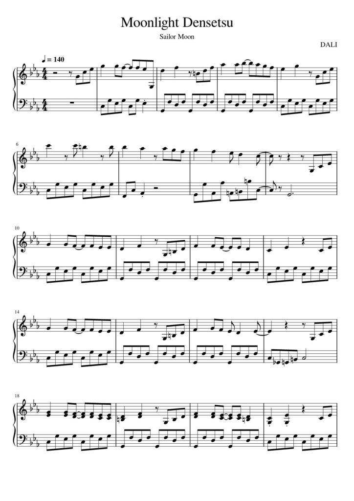 Moonlight Densetsu - DALI piano sheet (page 1)