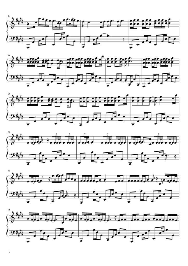 Normal - BTS piano sheet music (page 2)