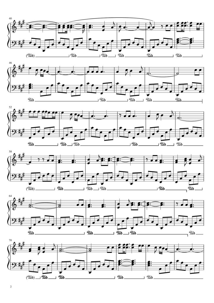 The Night We Met - Lord Huron piano sheet page 2