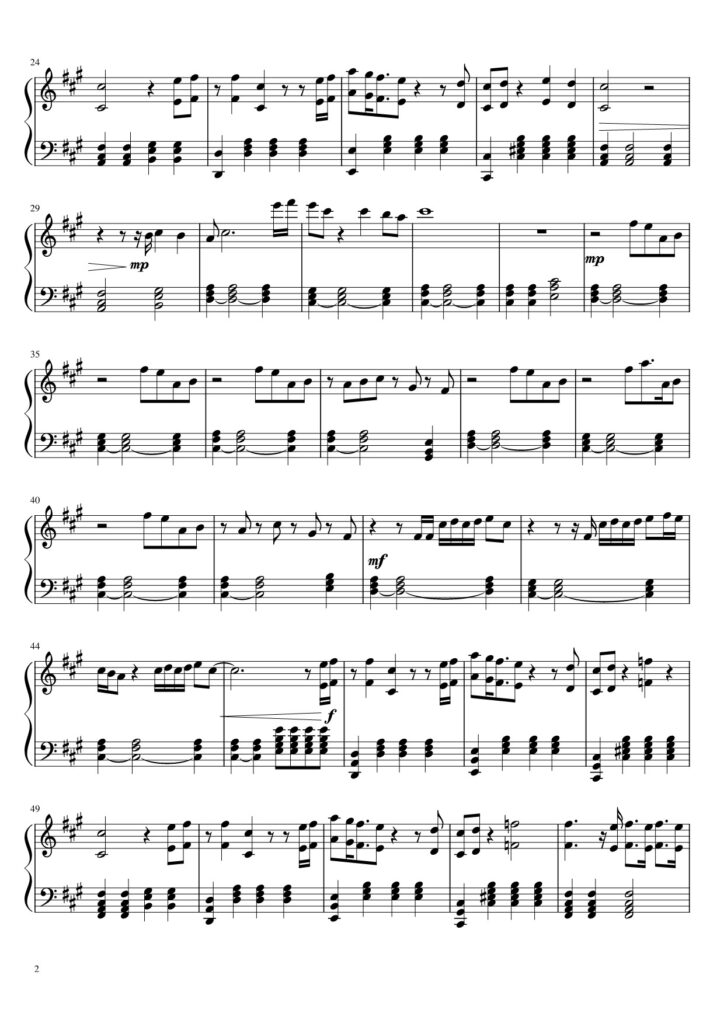 Wildflower - Billie Eilish piano sheet page 2