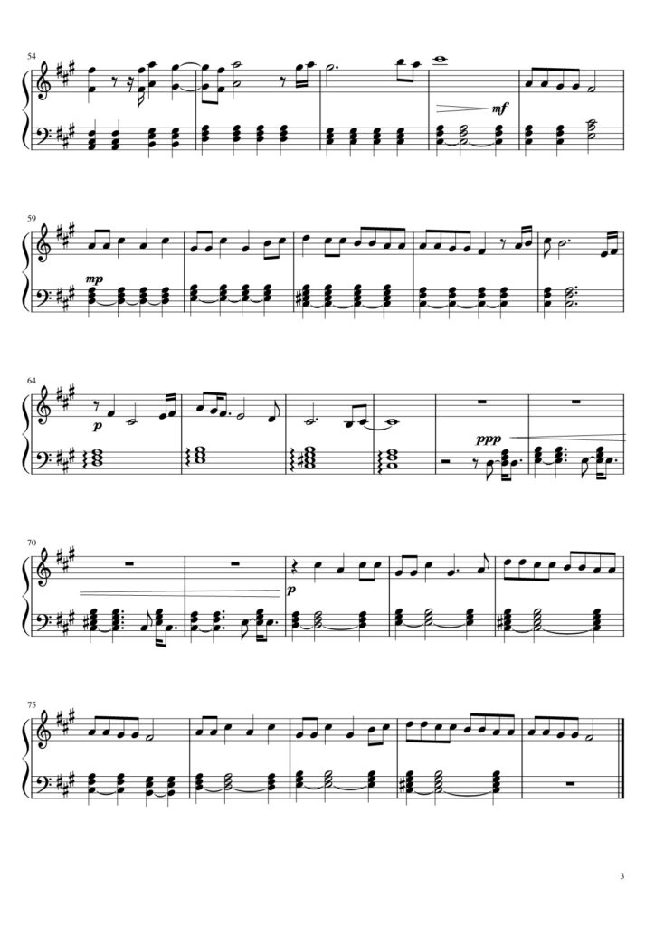 Wildflower - Billie Eilish piano sheet page 3