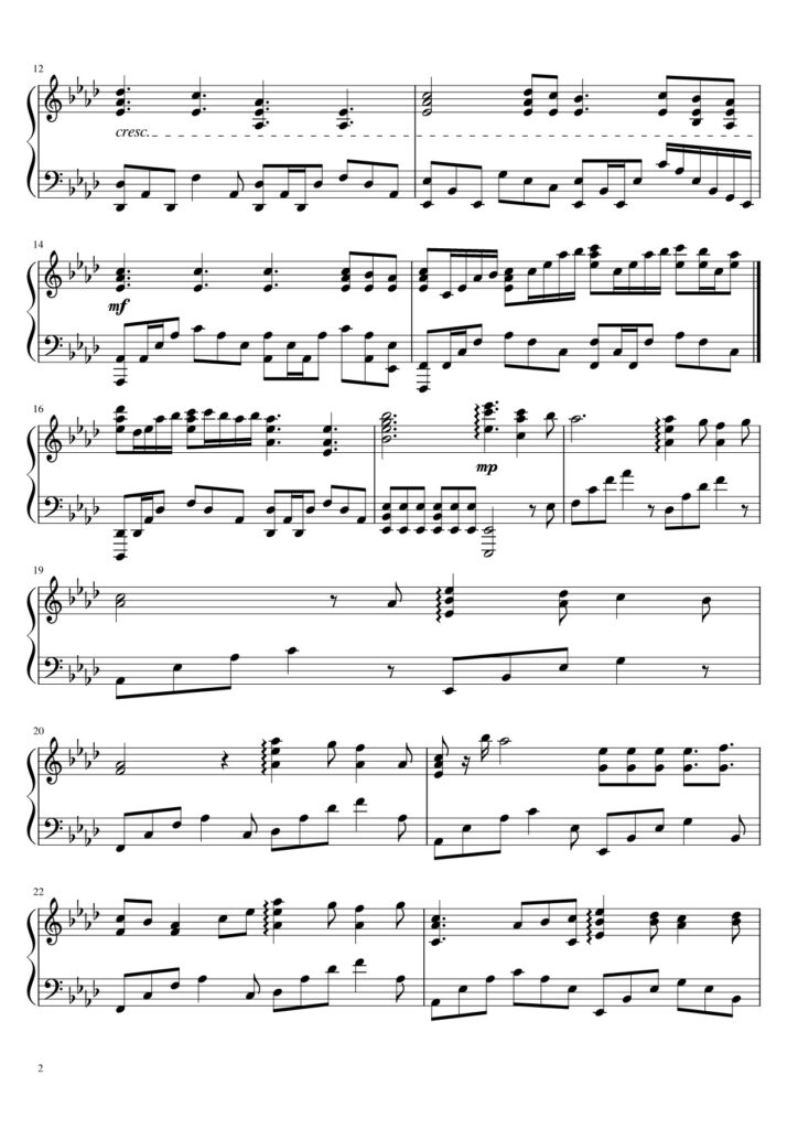 Perfect Ed Sheeran piano sheet page 2